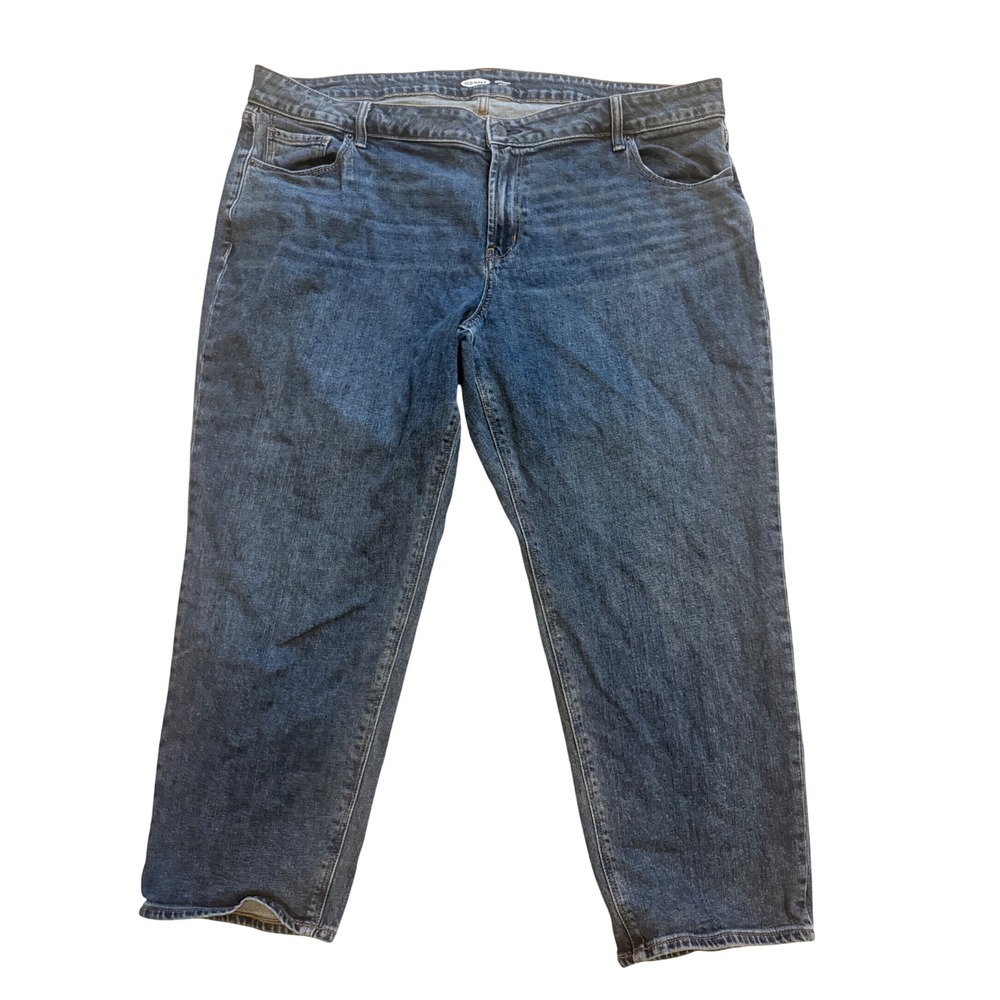 Old Navy Boyfriend Jeans Women 20 Plus Short Blue Excellent Mid-Rise Relaxed